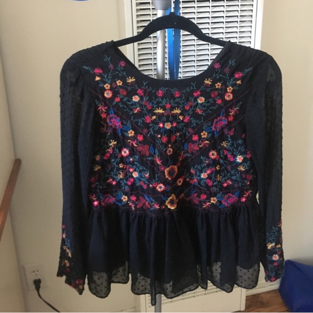Zara embroidered top
