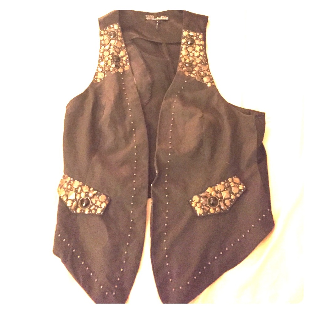 Cute Gold and Black Beaded Vest