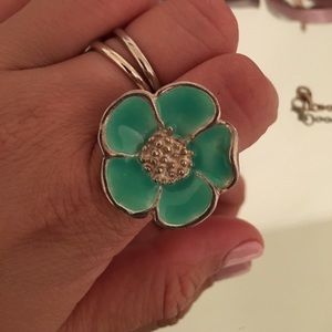 Flower Tiffany blue ring