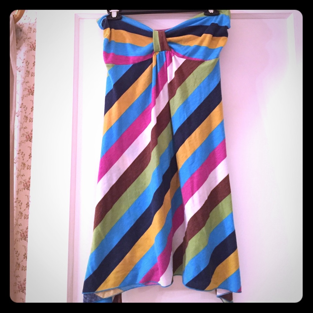 Strapless Multicolor Summer Dress.