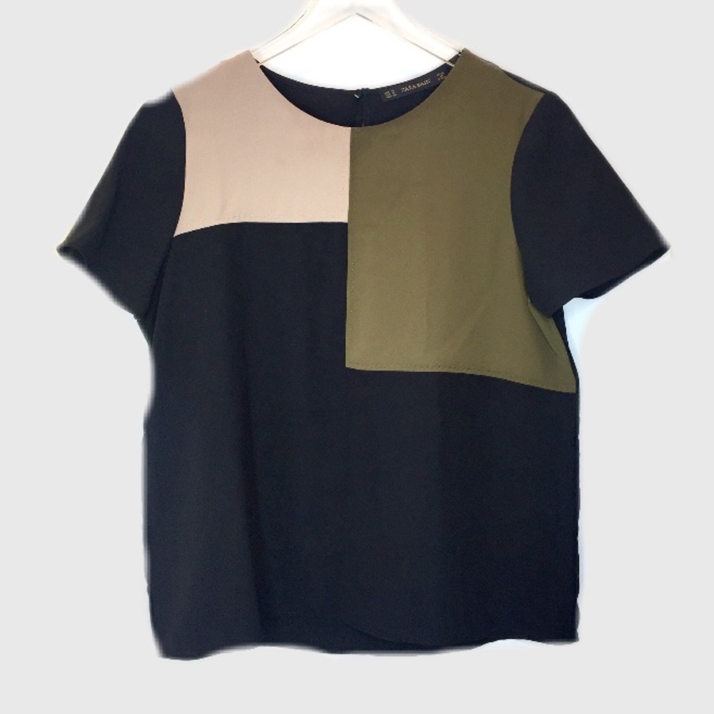 Zara Color Block Blouse Top