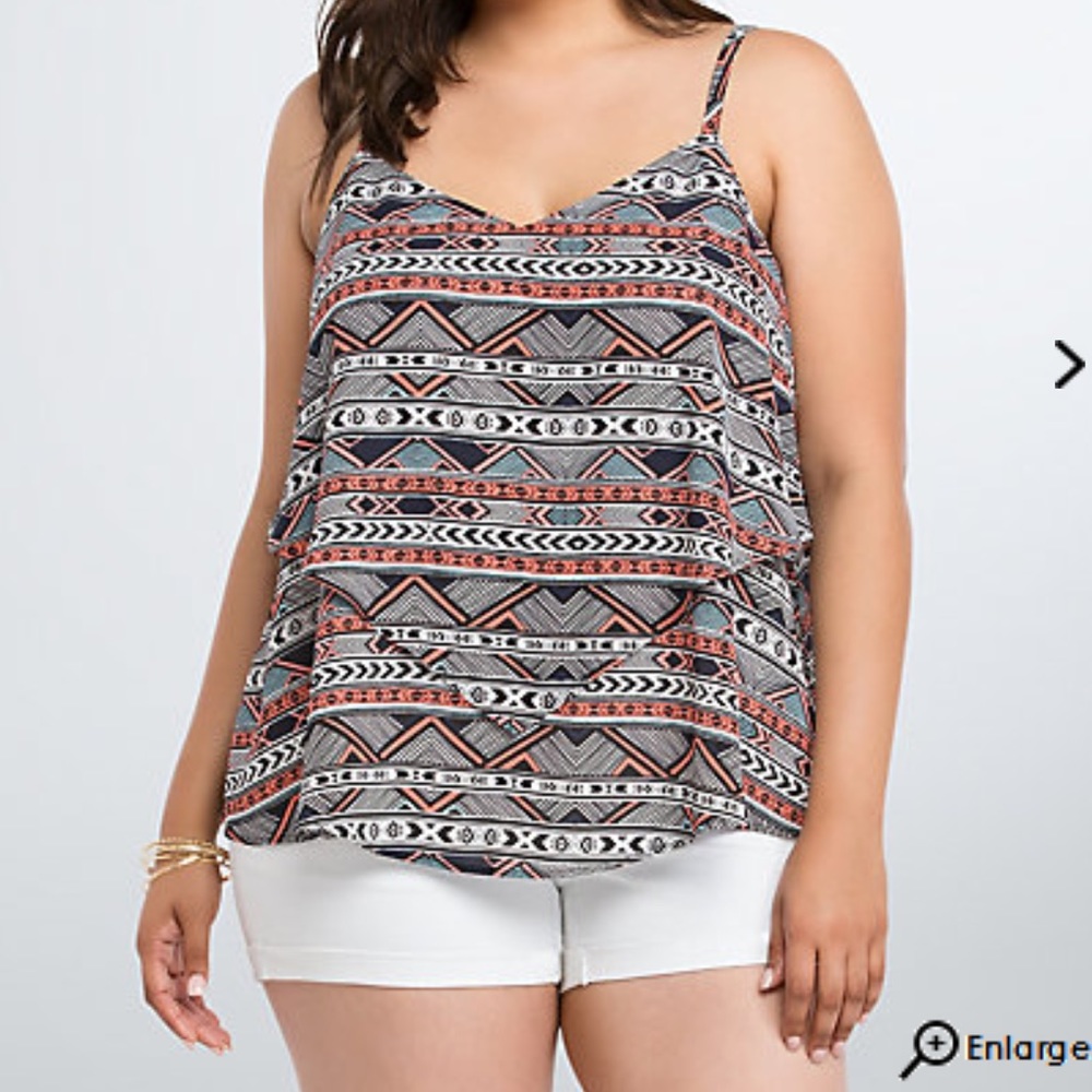 NWT TORRID Ikat Print Layered Cami Top