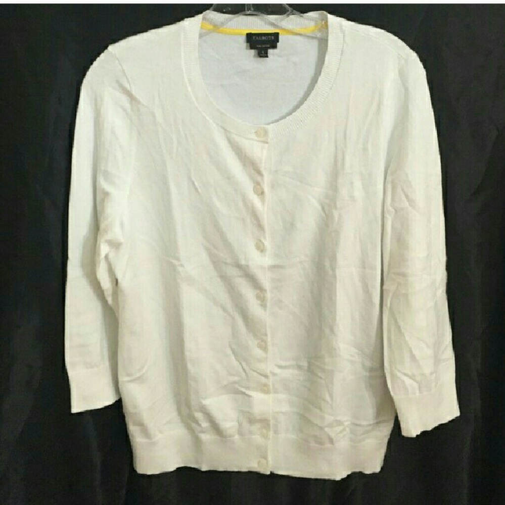 White Pima Cotton Dress Cardigan