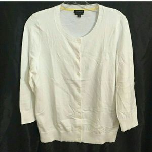 White Pima Cotton Dress Cardigan