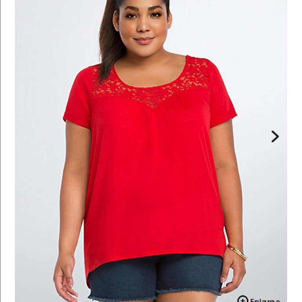 NWT TORRID Lace Inset Swing Tee
