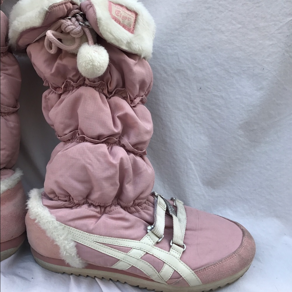 Asics Onitsuka Tiger pink furry boots