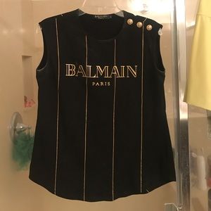 Balmain striped muscle tank!