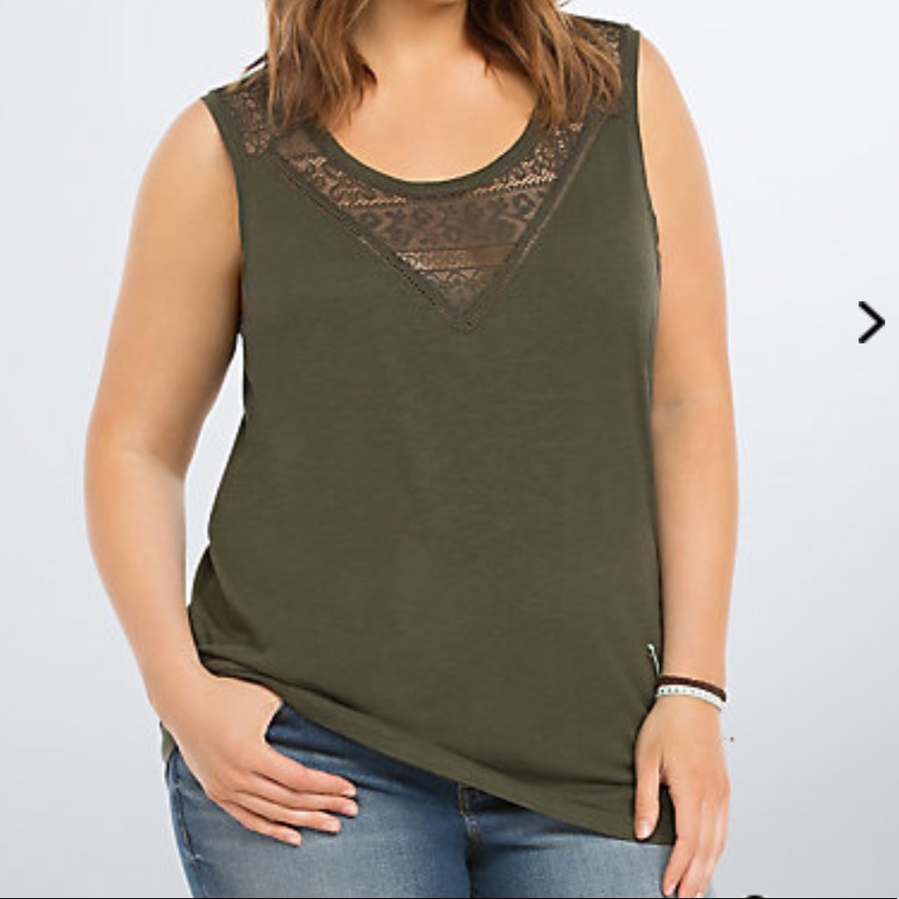 NWT TORRID Crochet Trim Tank Top