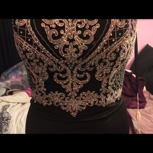 Black and gold formal dress