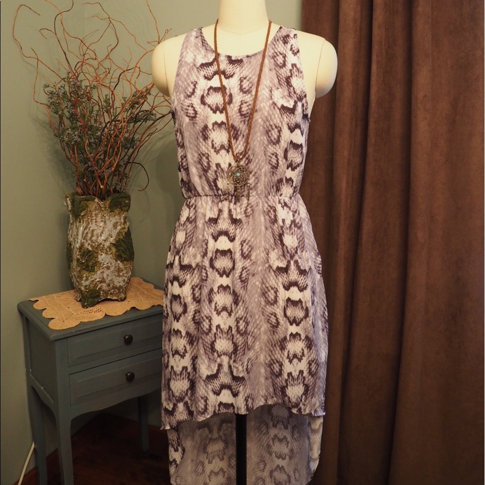 H&M snakeskin print high-to-low dress