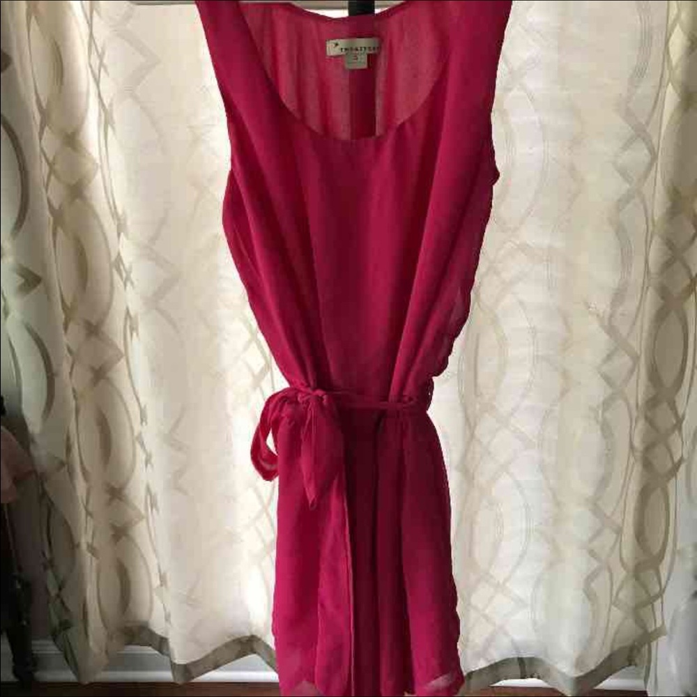 Long pink tank blouse