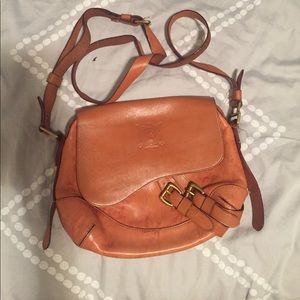 Ralph Lauren Cross body camel leather purse