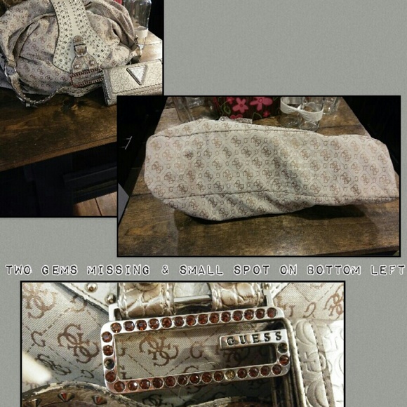 Guess Purse & wallet in a Pewter/Gold Color - Picture 2 of 7
