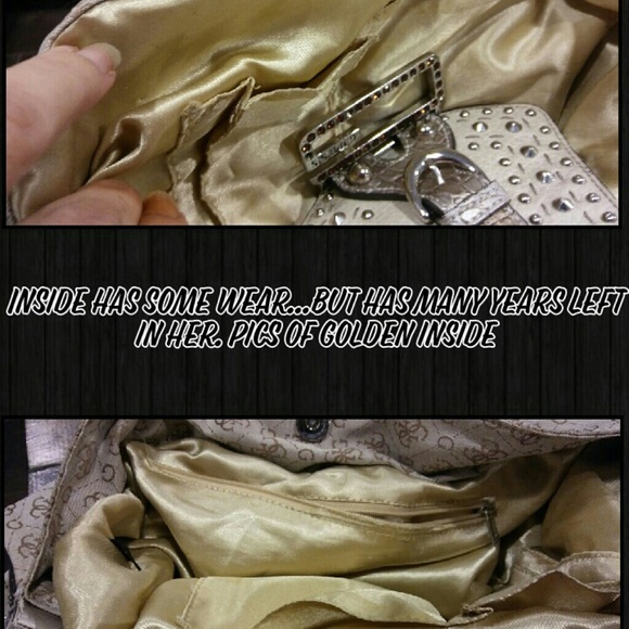 Guess Purse & wallet in a Pewter/Gold Color - Picture 5 of 7