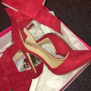 Suede Red heels