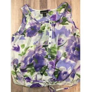 ISABELLA RODRIGUEZ sheer floral tank