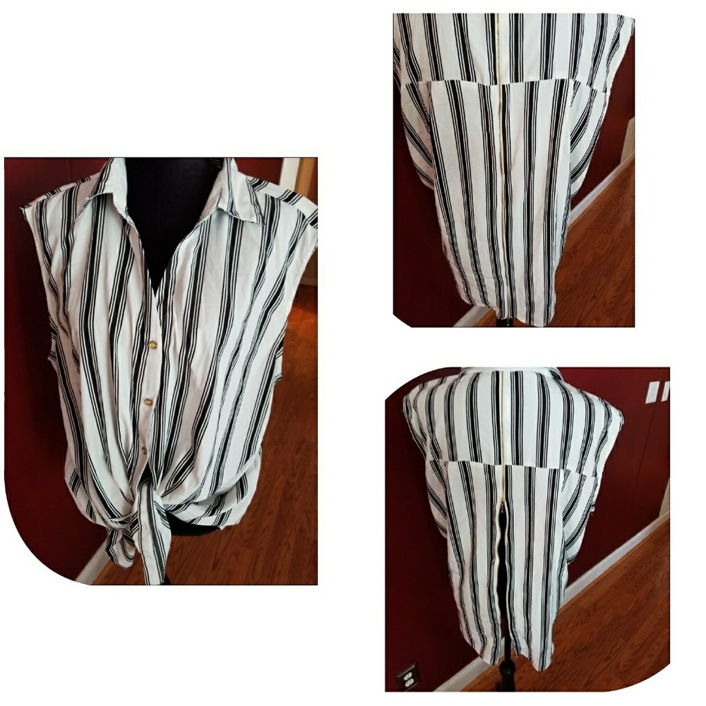 Black and White Stripe Blouse
