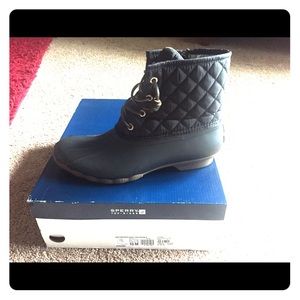 Saltwater quilted nylon rubber duck boots