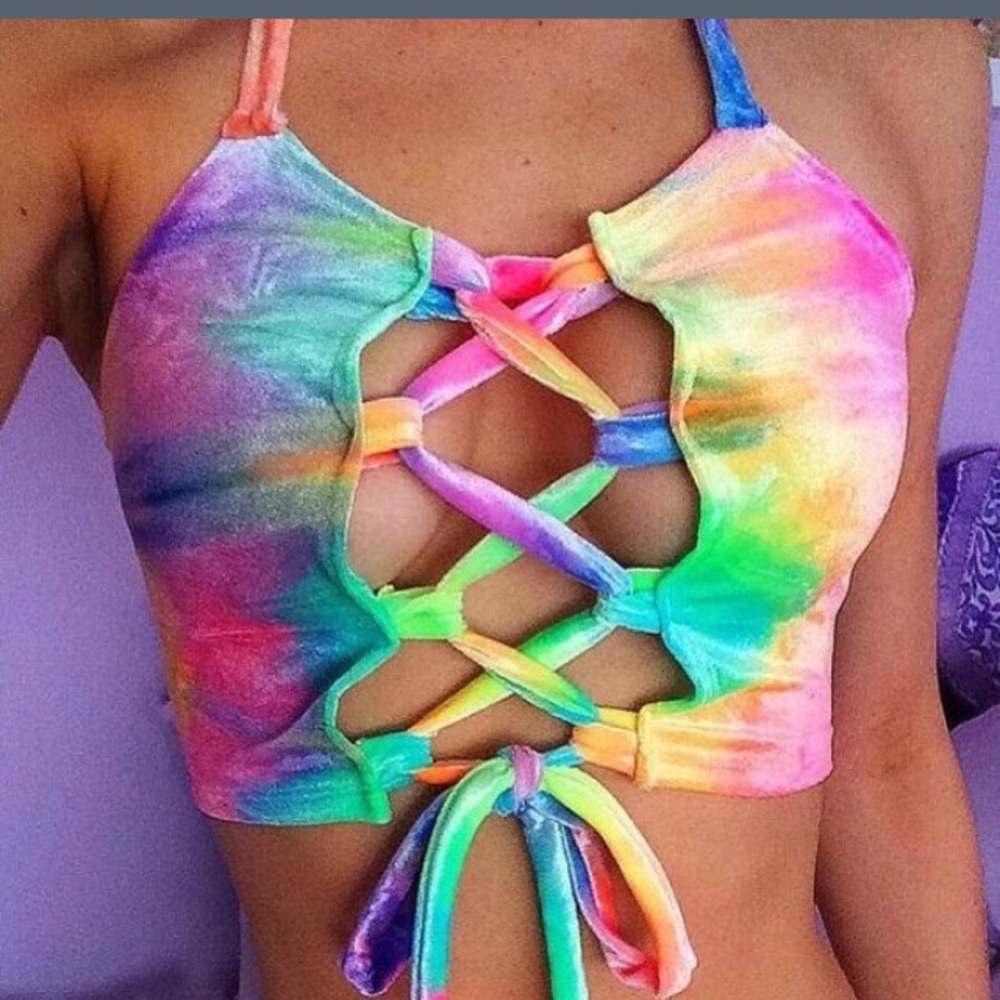 Tie died tie crop top