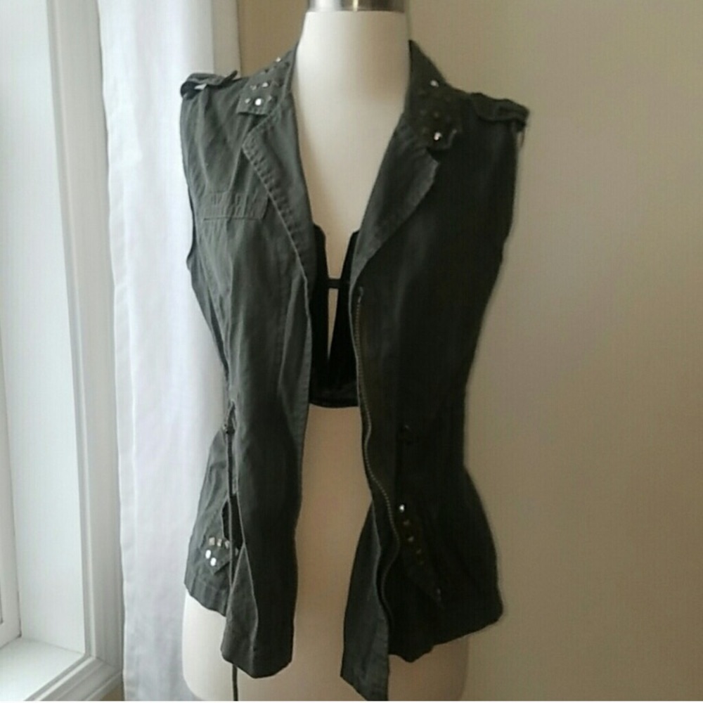 vest with bronze stud detail