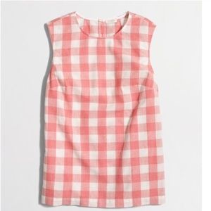 J.Crew Factory Pink Gingham Shell