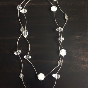 Silpada White Clear Glass Quartz Necklace