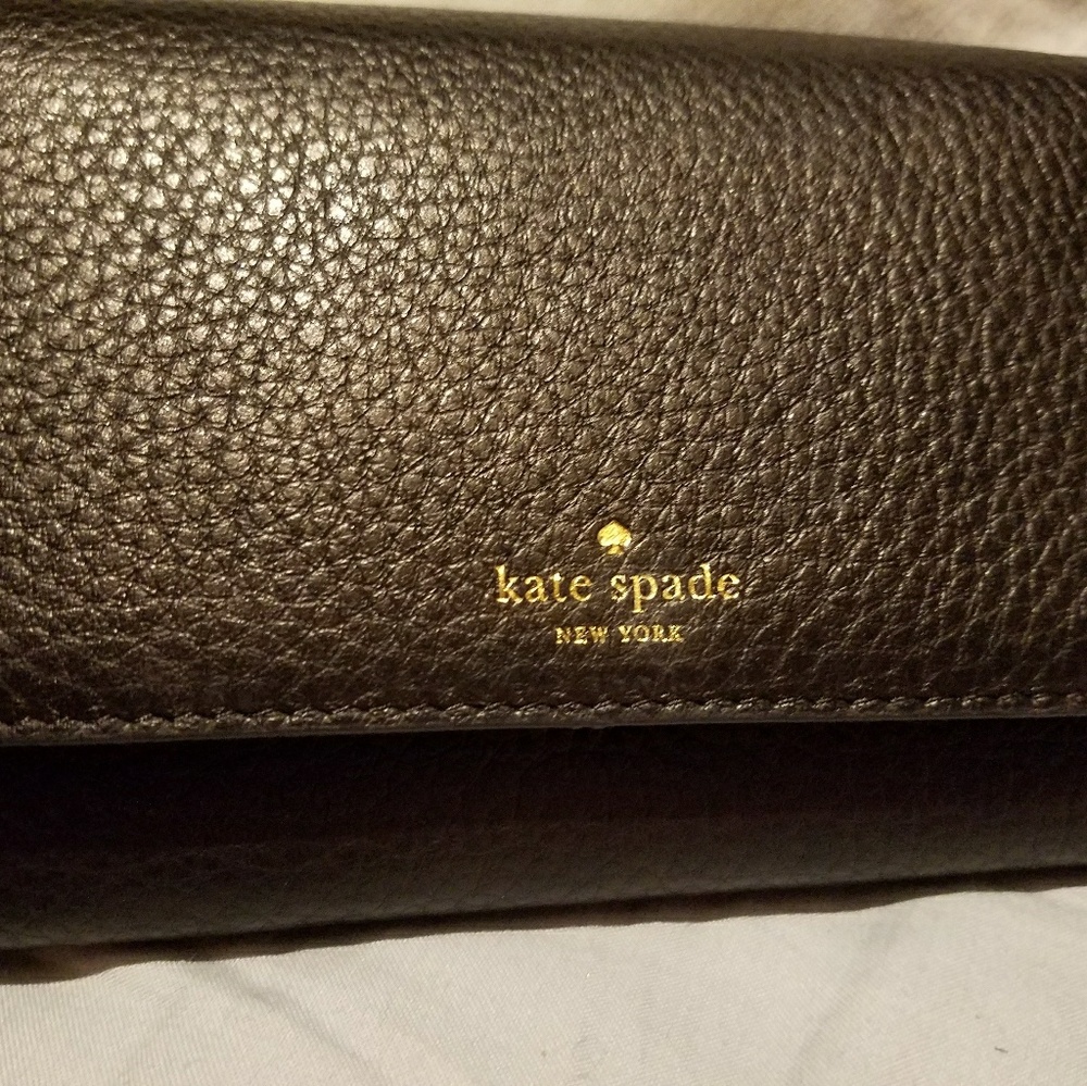 Kate Spade Callie Grey Street Black Trifold Wallet