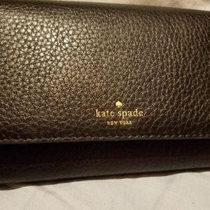 Kate Spade Callie Grey Street Black Trifold Wallet