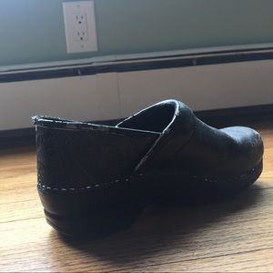 Dansko paisley black clogs