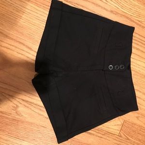 Black high-waisted dress shorts