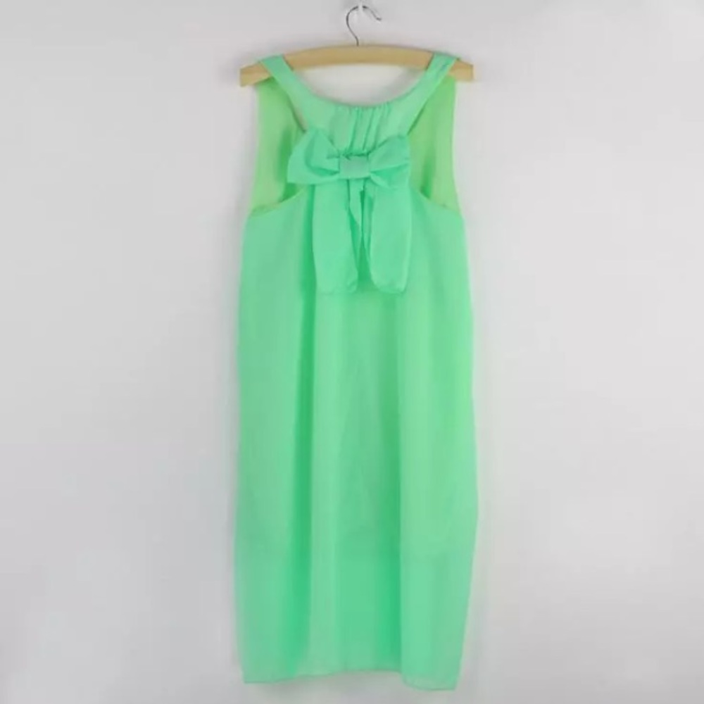 Adorable sleeveless chiffon dress w bow in back M - Picture 5 of 6