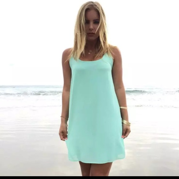 Adorable sleeveless chiffon dress w bow in back M - Picture 4 of 6