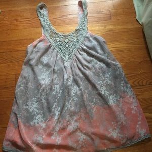 ANGIE pink and gray tank top