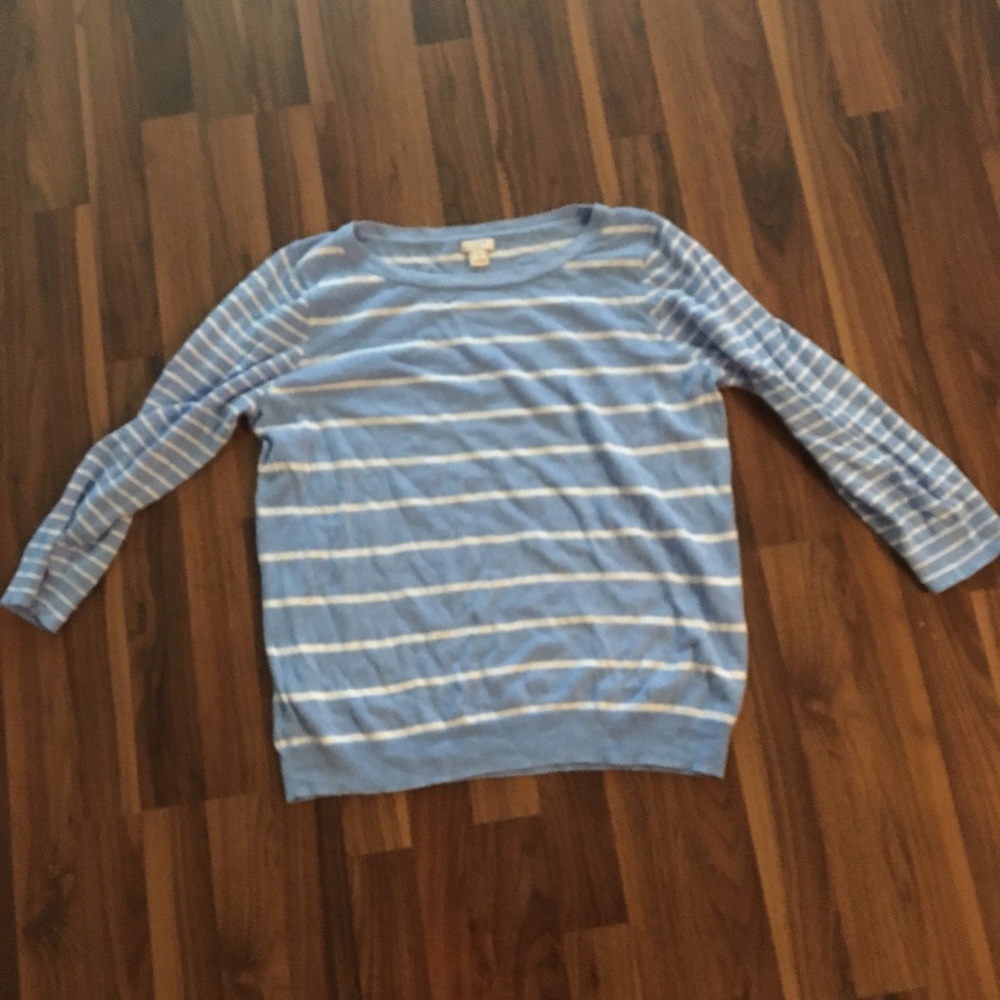 J Crew Blue and White Sweater
