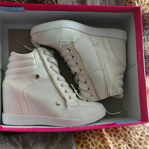 White Wedge Sneakers