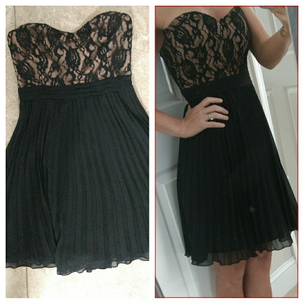 $9 black lace strapless dress