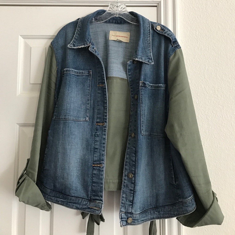 Pilcro Denim/Army green Jacket from Anthropologie