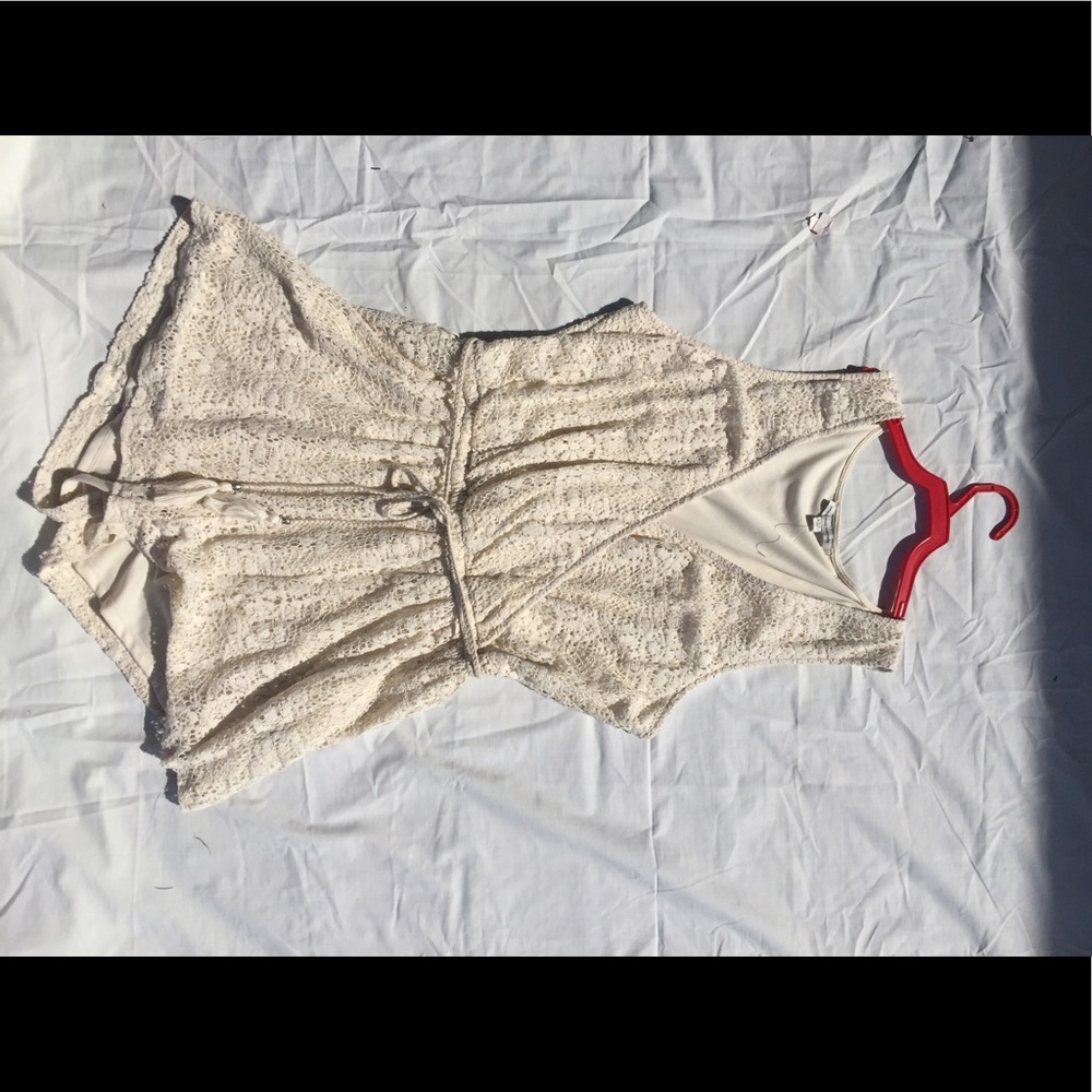 Cream lace romper