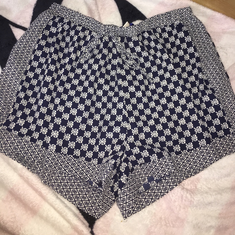 Blue and White Soft Shorts