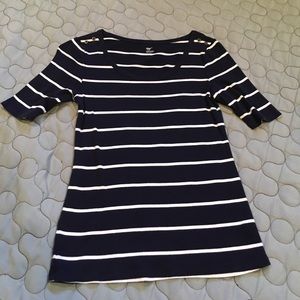 Gap navy & white striped top.