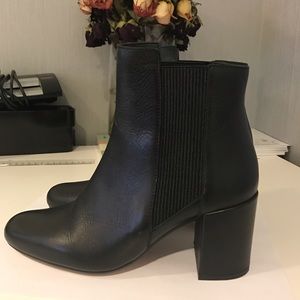 Zara black leather ankle boots