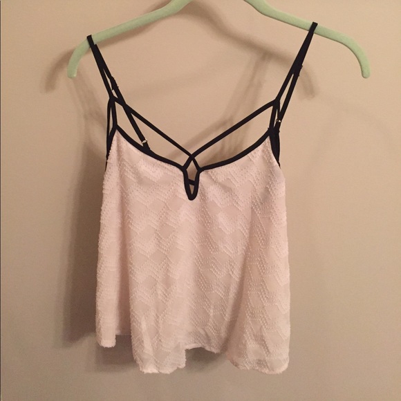 ASTR Cream Cross Front Tank - Picture 2 of 4