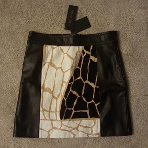 Leather and fabric Rachel Zoe mini skirt