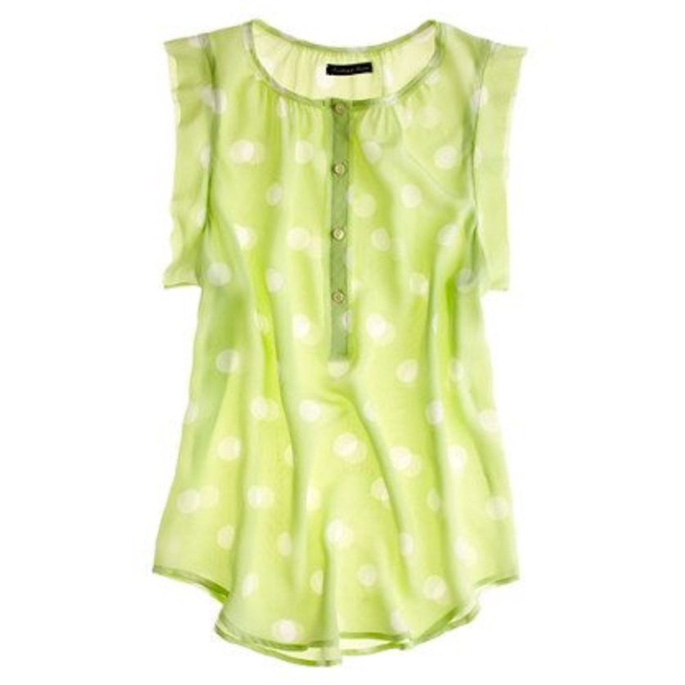 Madewell Silk Dotty Sunshade Top in Mint Cream