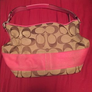 Coach pink bucket purse