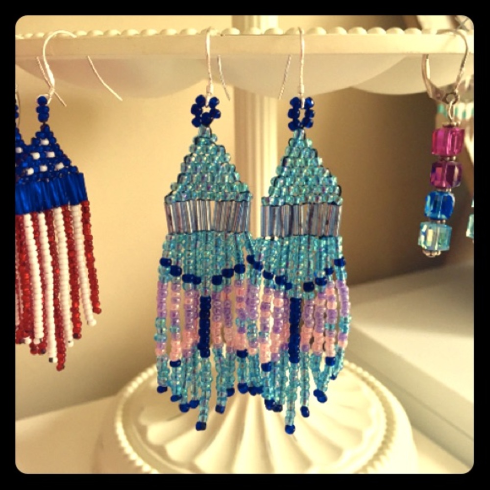 Butterfly fringe with sterling silver hooks