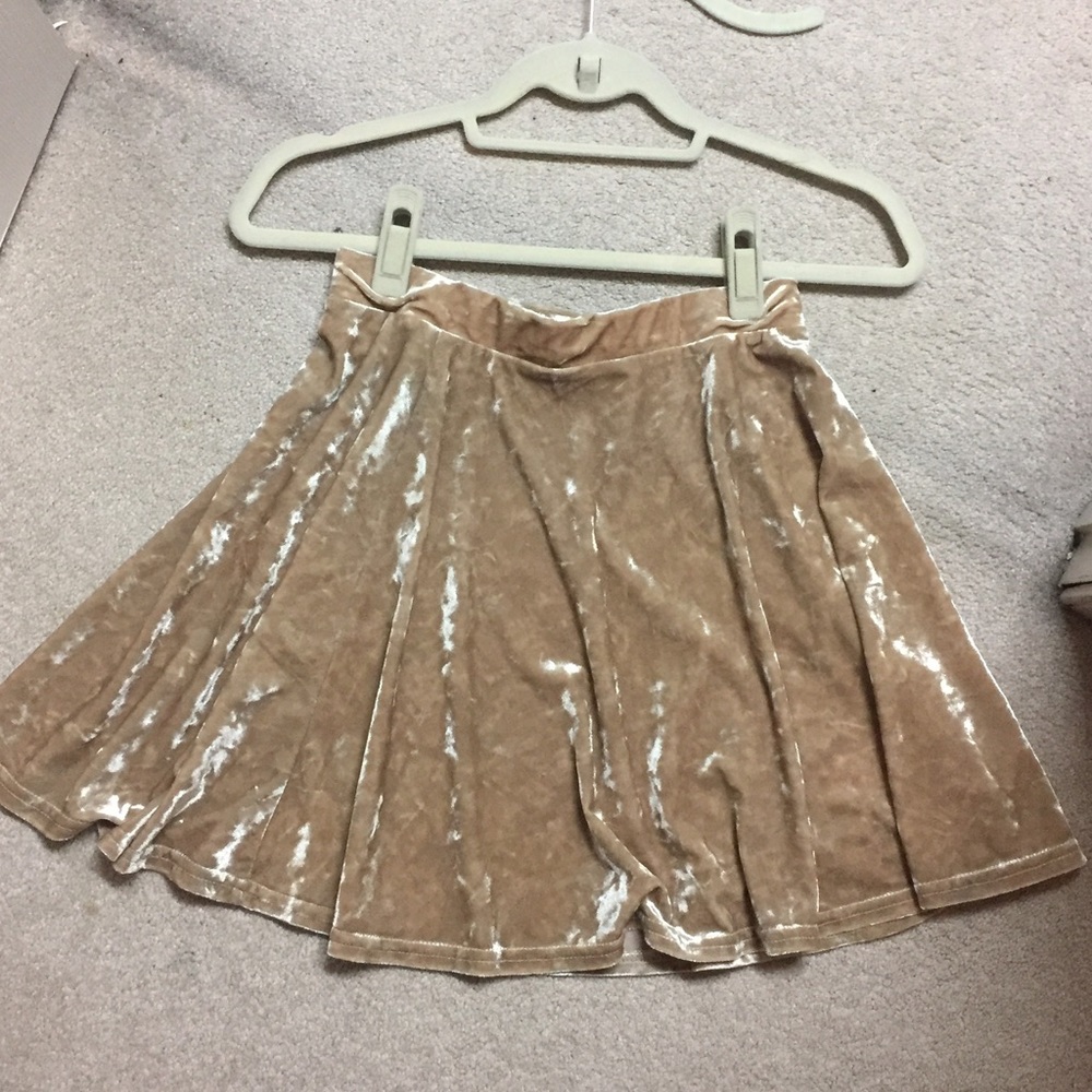 Topshop Crushed Velvet Skater Skirt