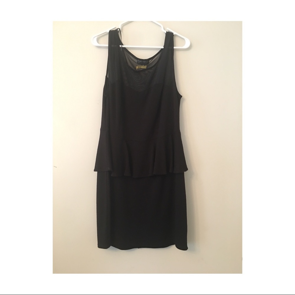 Plus Size Peplum Mesh Mini Dress