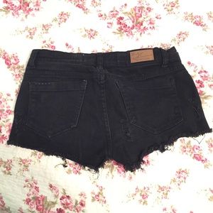 Black premium denim shorts