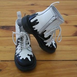 Child's Dr. Marten's Delaney black and white boots